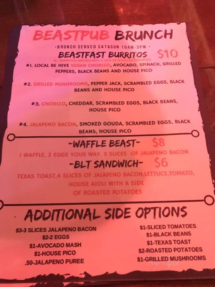 The Pub at The Basement East - Nashville, TN menu_pic
