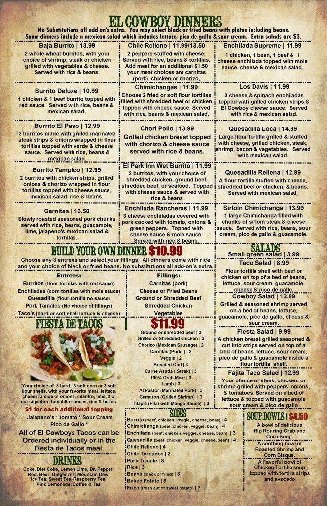 El Cowboy - Austintown, OH menu_pic