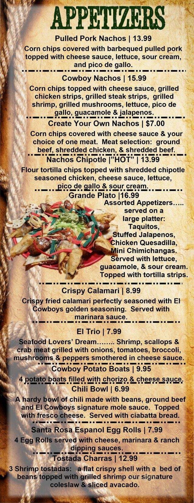 El Cowboy - Austintown, OH menu_pic