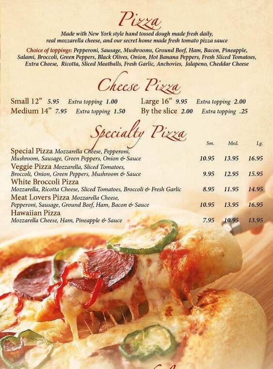 Taste Of Italy - Altavista, VA menu_pic