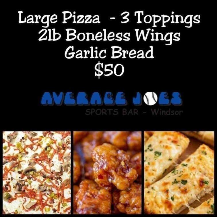 Average Joe's Sports Bar - Windsor, ON menu_pic