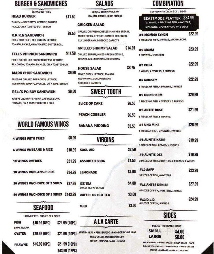 Rob Ben's Restaurant & Lounge - Emeryville, CA menu_pic