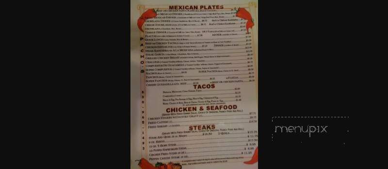 Garcia's Cafe - Ruidoso, NM menu_pic