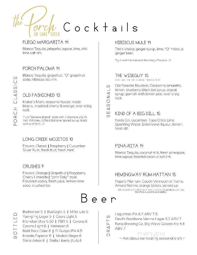 The Porch on Long Creek - Virginia Beach, VA menu_pic