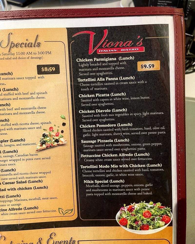 Viona's Italian Bistro - Overland Park, KS menu_pic