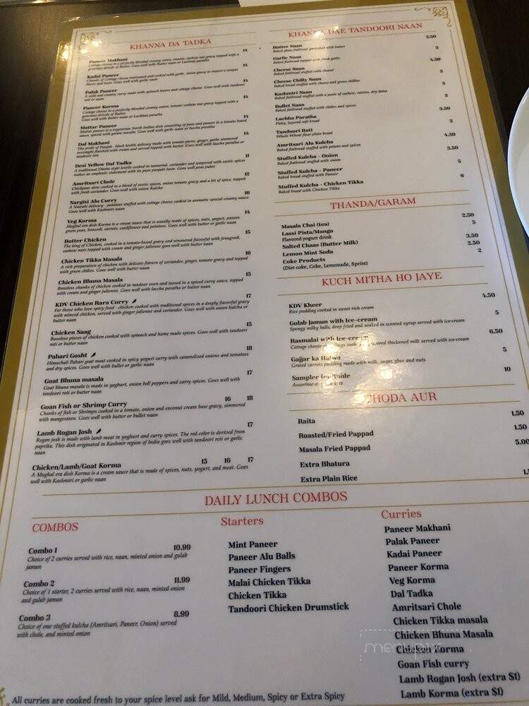 Khanna's Desi Vibes - Chesterfield, MO menu_pic