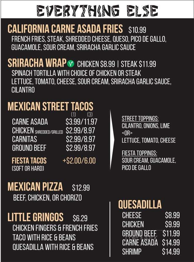 Crazy Gringo Mexican Express - St Clair Shores, MI menu_pic