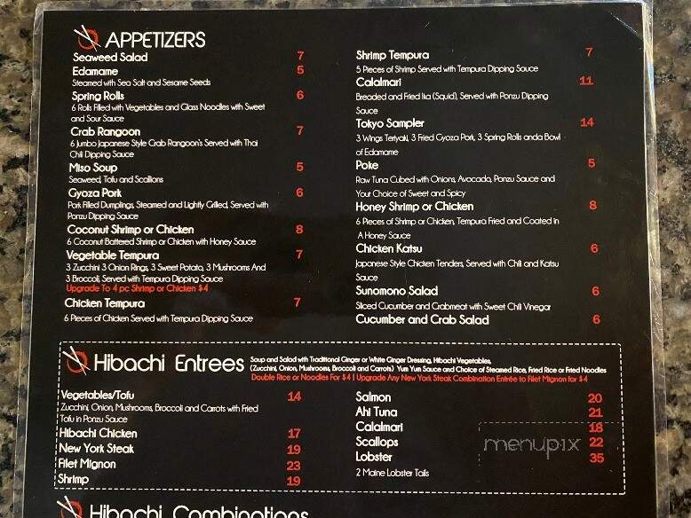 Tokyo Japanese Steak House - Palm Coast, FL menu_pic