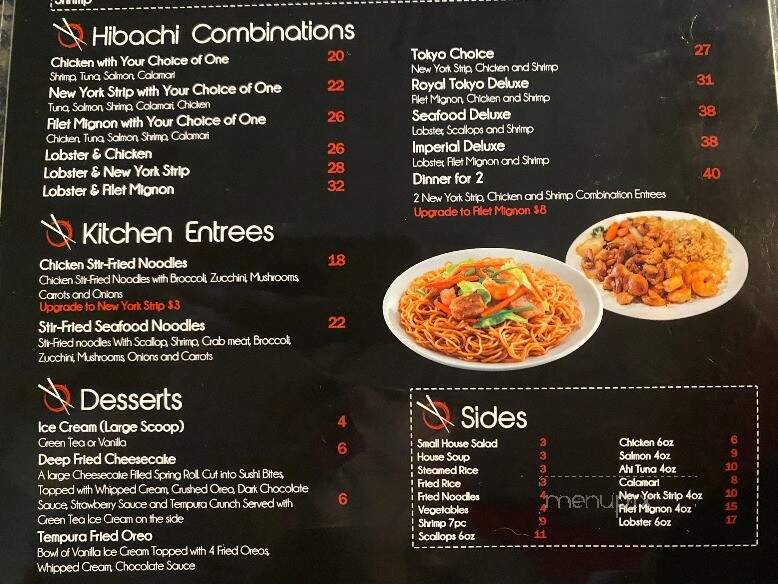 Tokyo Japanese Steak House - Palm Coast, FL menu_pic