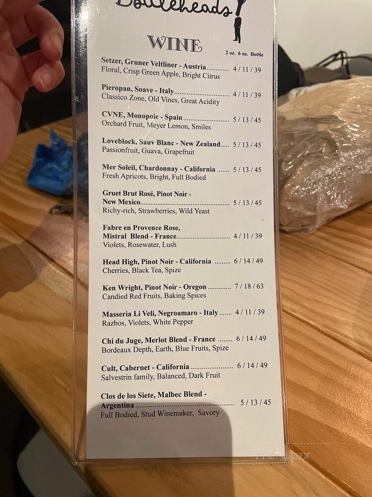 Bottleheads - Kailua, HI menu_pic