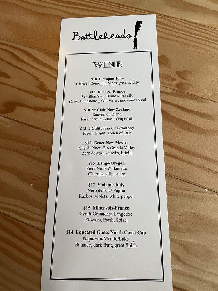 Bottleheads - Kailua, HI menu_pic