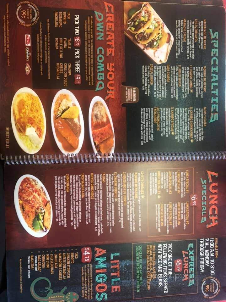 El Charro Mexican Restaurant - Belle, MO menu_pic