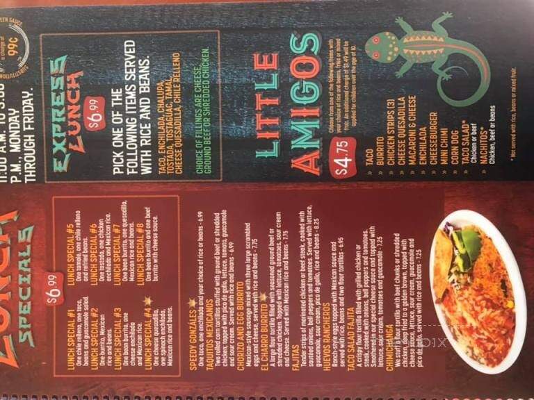 El Charro Mexican Restaurant - Belle, MO menu_pic