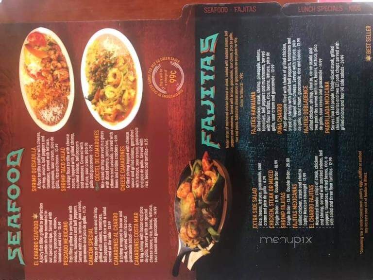 El Charro Mexican Restaurant - Belle, MO menu_pic