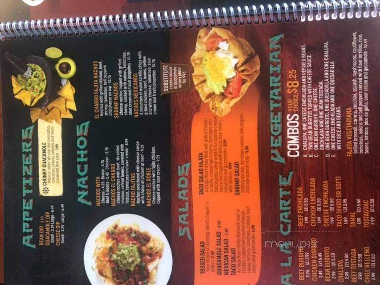 El Charro Mexican Restaurant - Belle, MO menu_pic