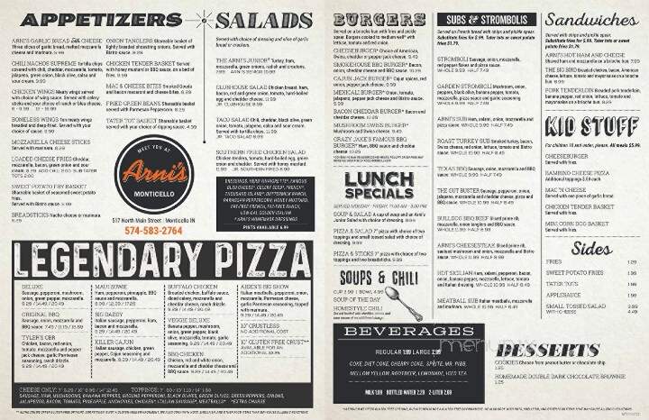 Arni's - Monticello, IN menu_pic