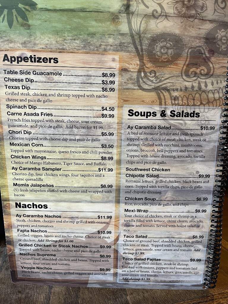 Ay Caramba Mexican Grill & Bar - Asheville, NC menu_pic