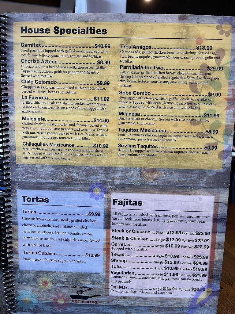 Ay Caramba Mexican Grill & Bar - Asheville, NC menu_pic