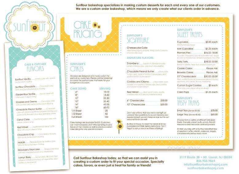 Sunflour Bakeshop - Mount Laurel, NJ menu_pic
