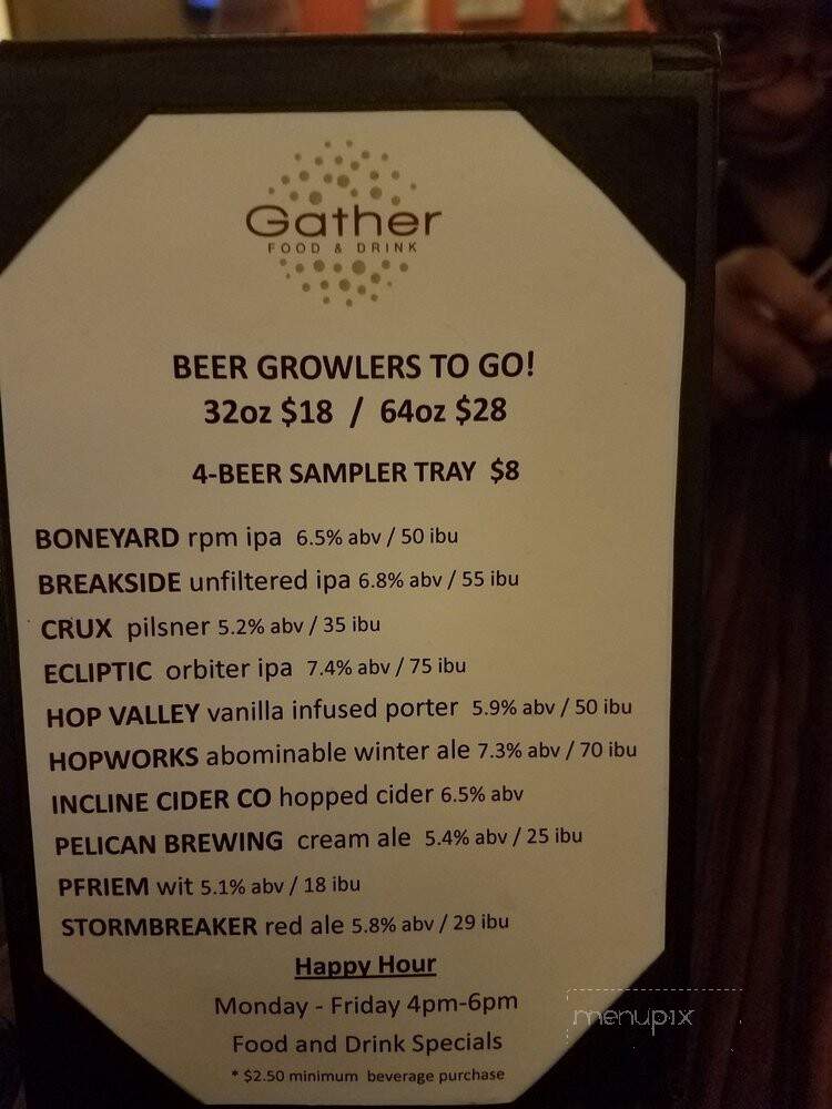Gather Food & Drink - Portland, OR menu_pic