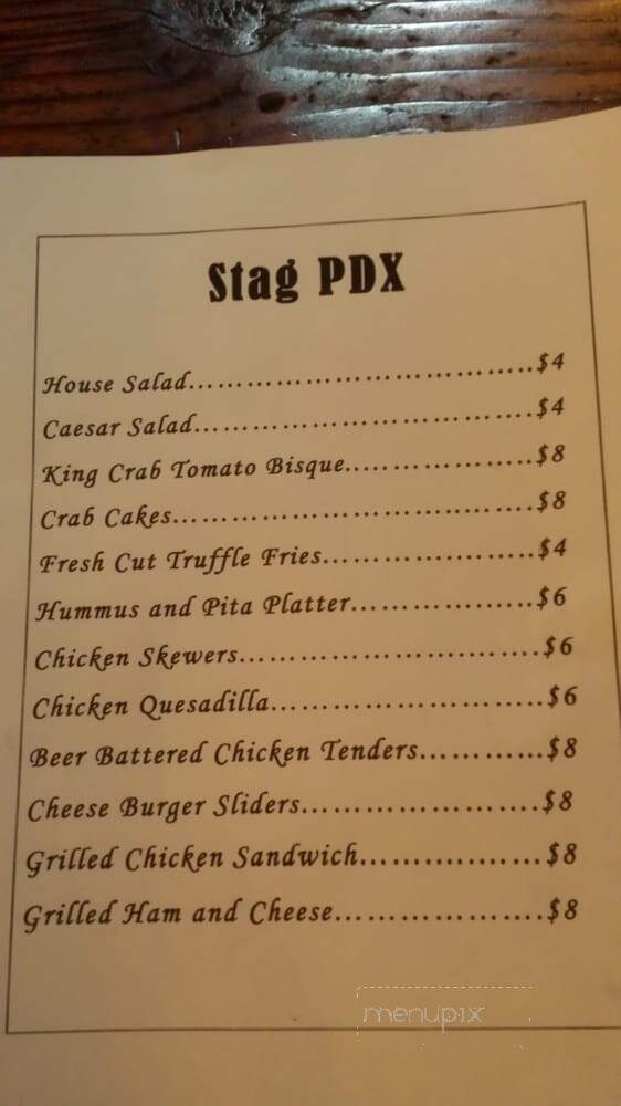 Stag PDX - Portland, OR menu_pic