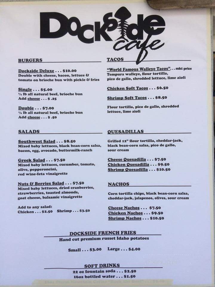 Dockside Cafe - Sandusky, OH menu_pic