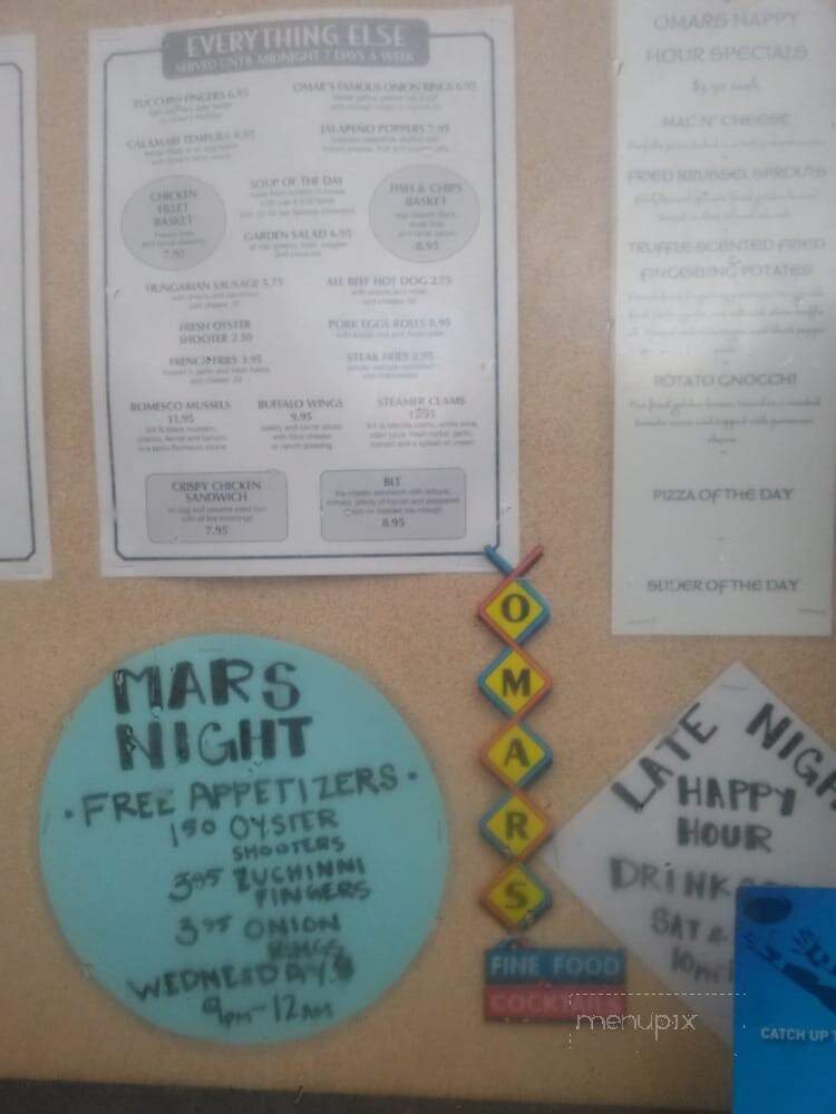 Omar's Restaurant - Ashland, OR menu_pic