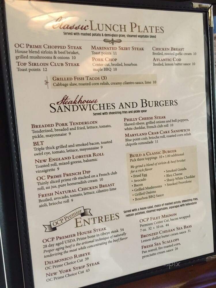 Old City Prime Steakhouse - Lima, OH menu_pic