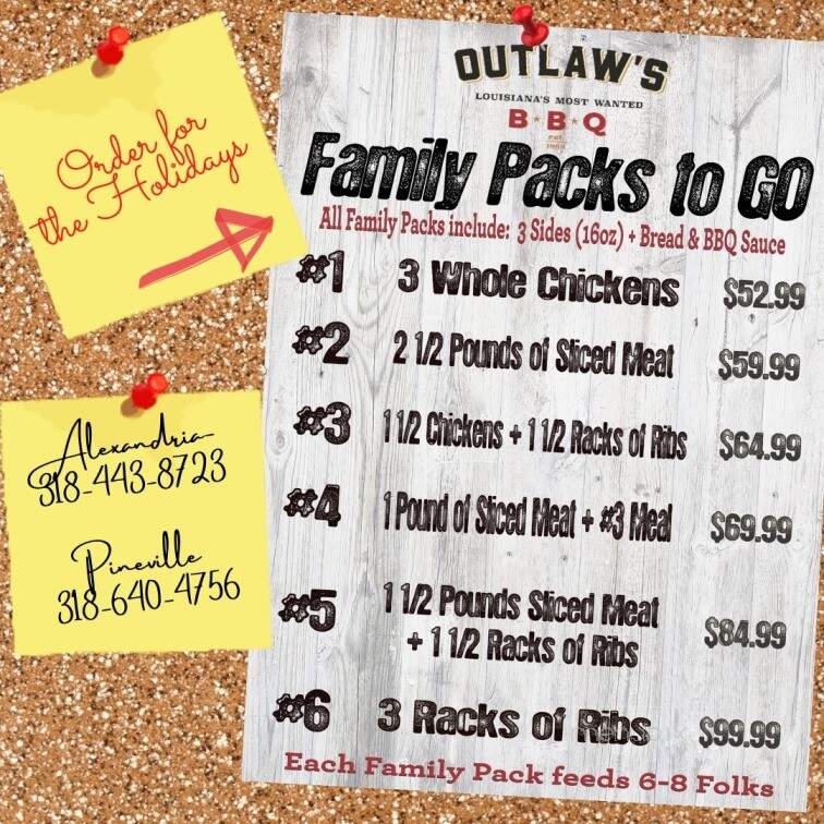 Outlaw's Barbecue - Alexandria, LA menu_pic
