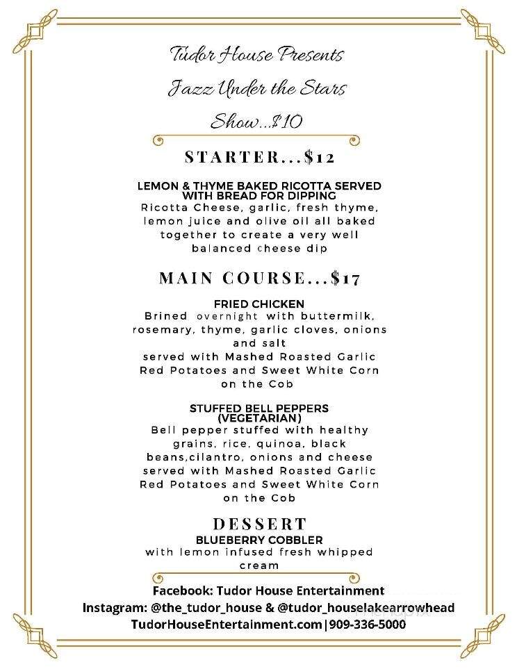 Tudor House - Lake Arrowhead, CA menu_pic