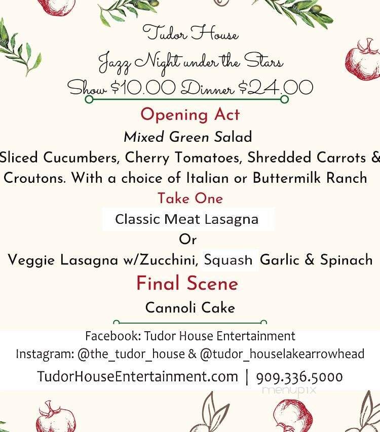 Tudor House - Lake Arrowhead, CA menu_pic