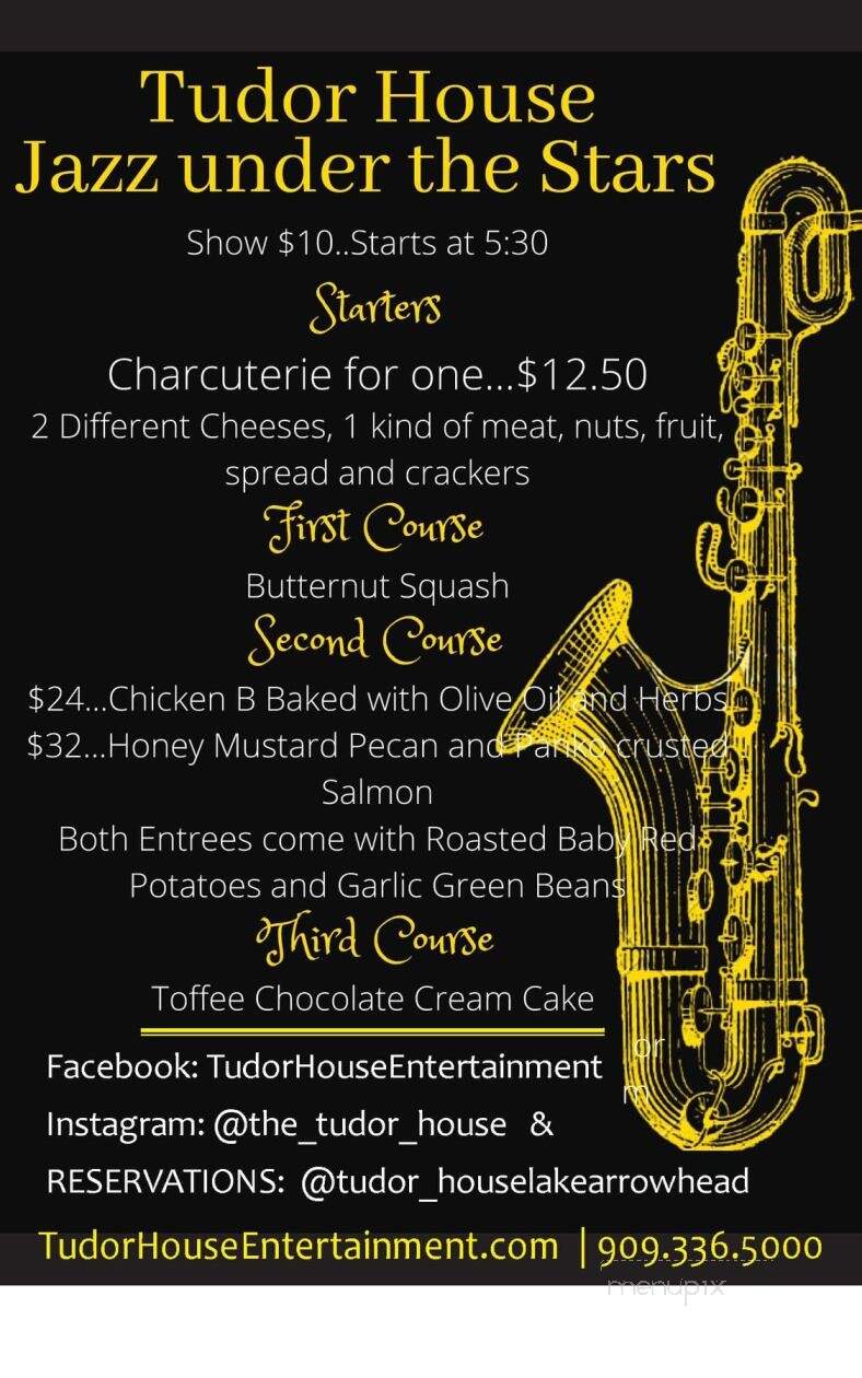 Tudor House - Lake Arrowhead, CA menu_pic