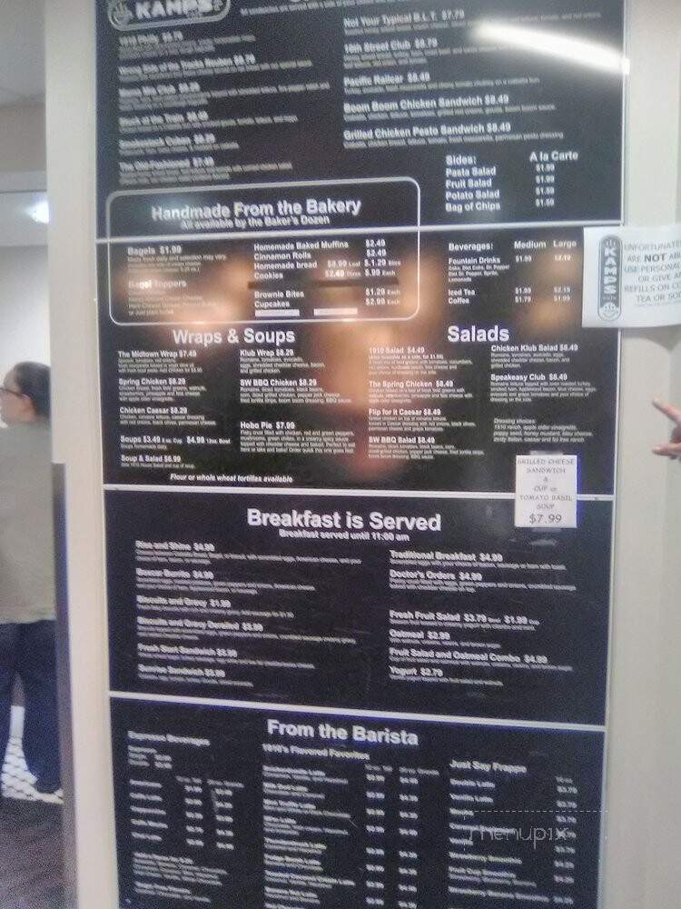 Kamp's 1910 Cafe at Ou Children's Hospital - Oklahoma City, OK menu_pic