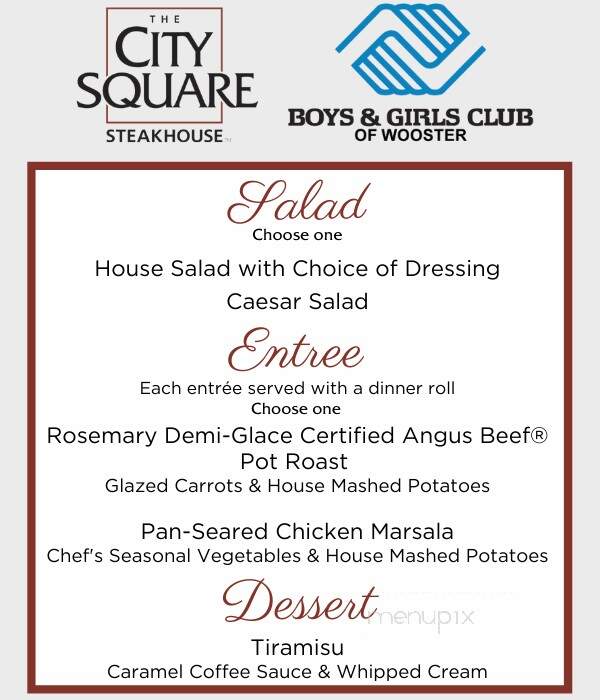 City Square Steakhouse - Wooster, OH menu_pic