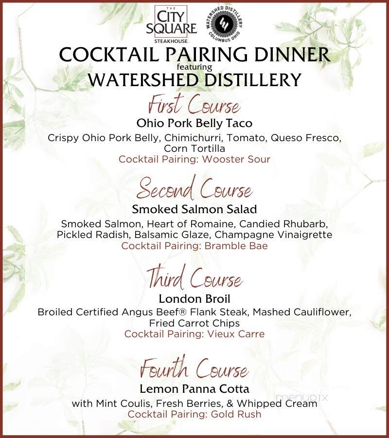 City Square Steakhouse - Wooster, OH menu_pic