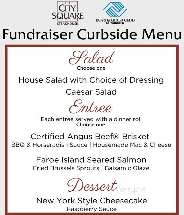 City Square Steakhouse - Wooster, OH menu_pic