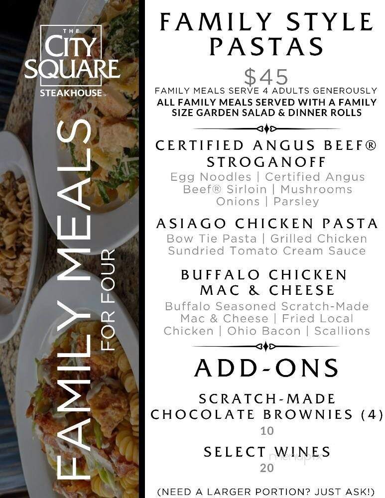 City Square Steakhouse - Wooster, OH menu_pic