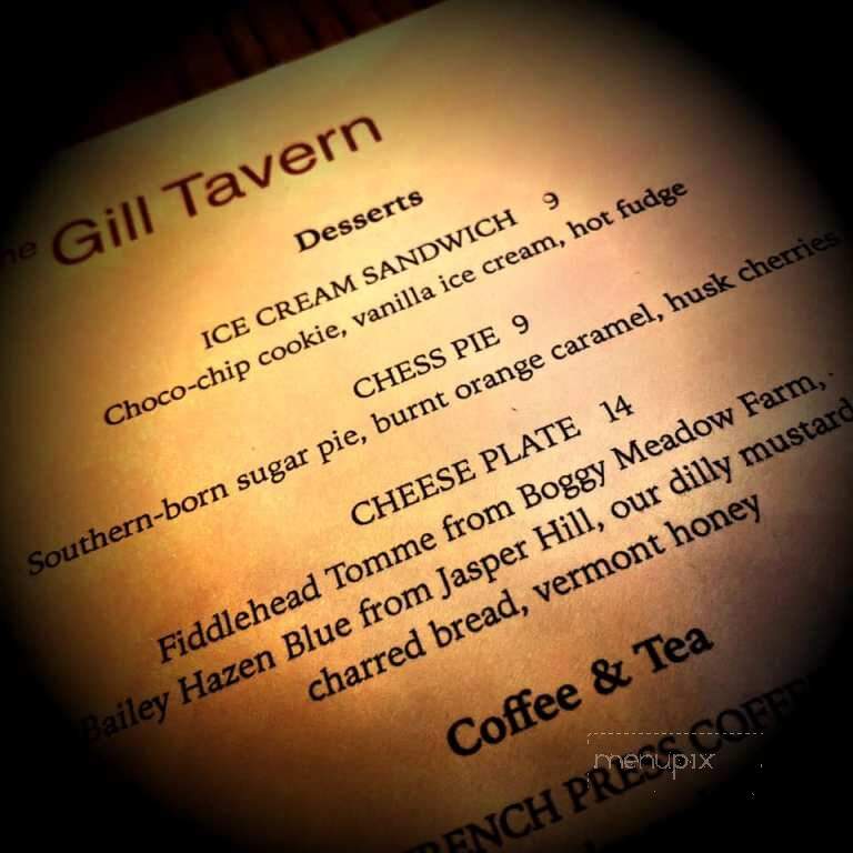 The Gill Tavern - Gill, MA menu_pic