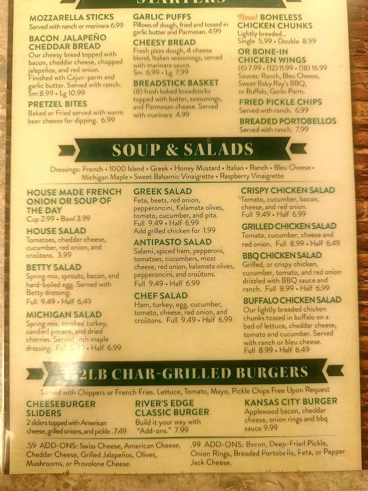 River's Edge Pizza Pub & Grill - Dundee, MI menu_pic
