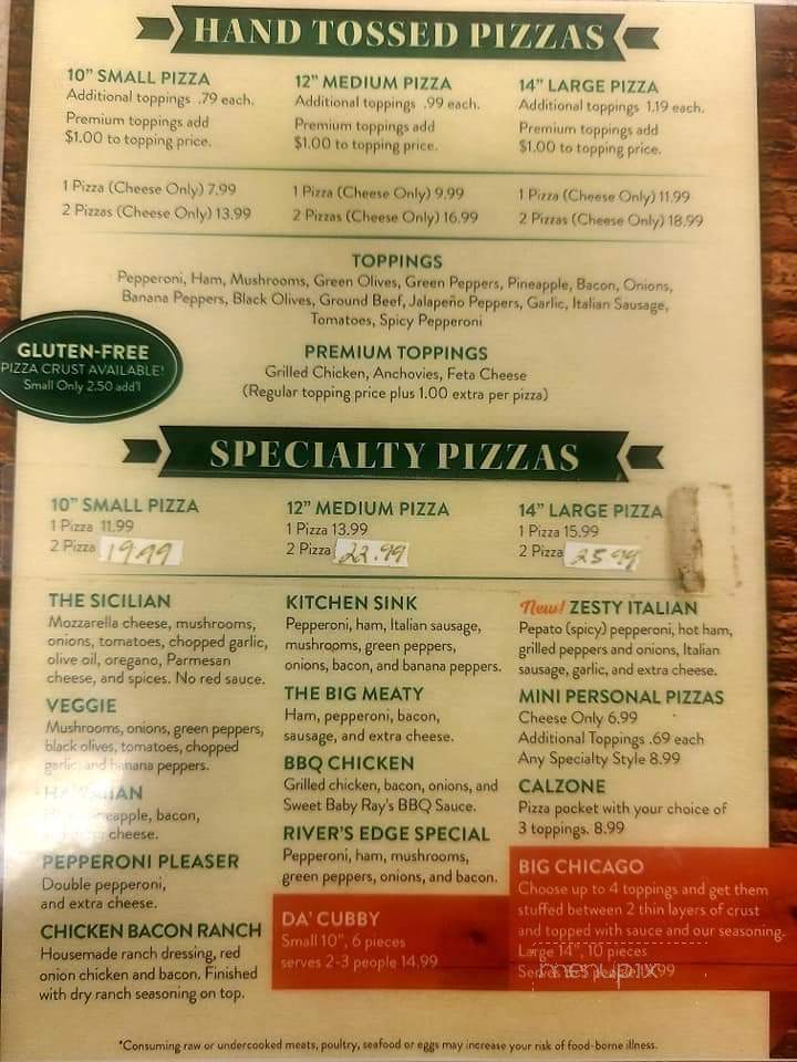 River's Edge Pizza Pub & Grill - Dundee, MI menu_pic