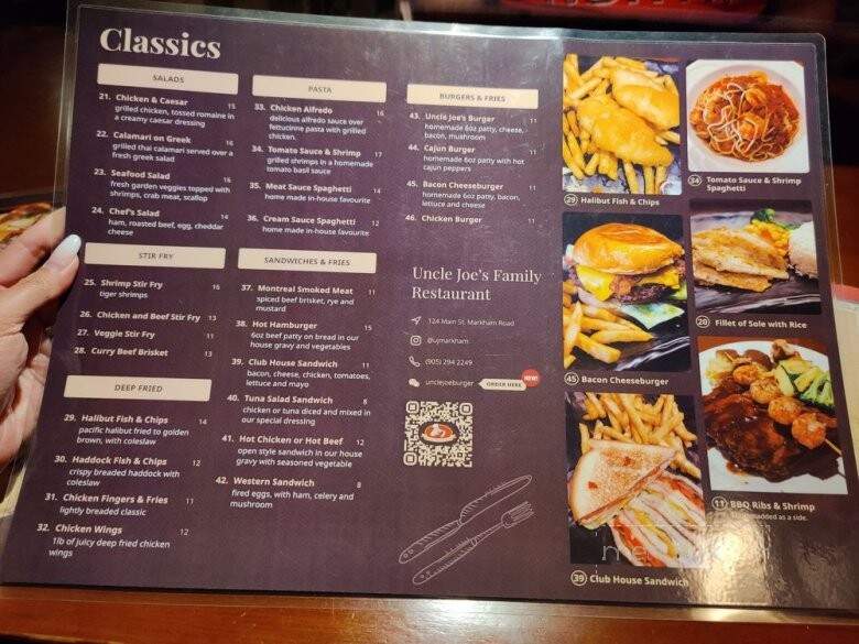 Uncle Joe's Family Restaurant - Markham, ON menu_pic