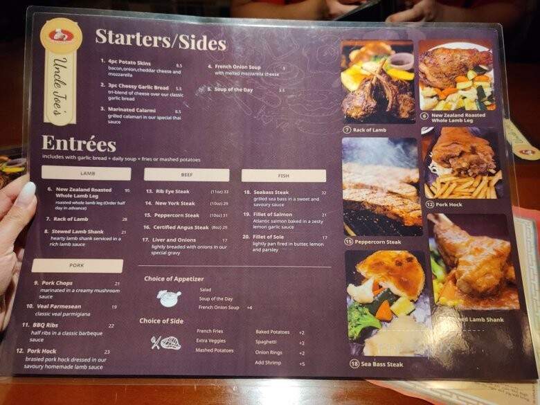 Uncle Joe's Family Restaurant - Markham, ON menu_pic