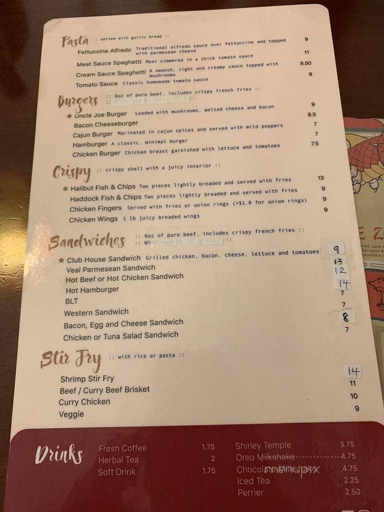Uncle Joe's Family Restaurant - Markham, ON menu_pic