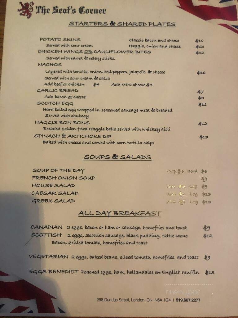 The Scots Corner - London, ON menu_pic