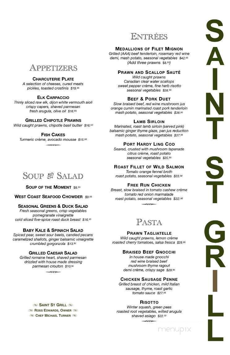 Saint St Grill - Port Moody, BC menu_pic