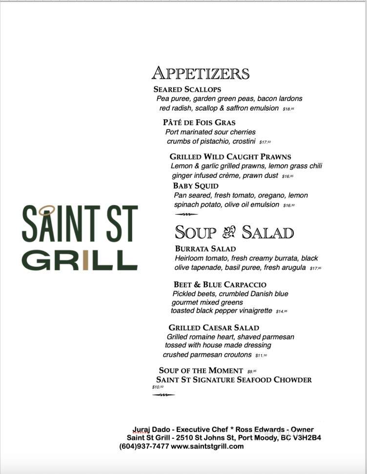 Saint St Grill - Port Moody, BC