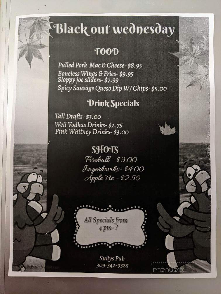 Sully's Pub - Galesburg, IL menu_pic