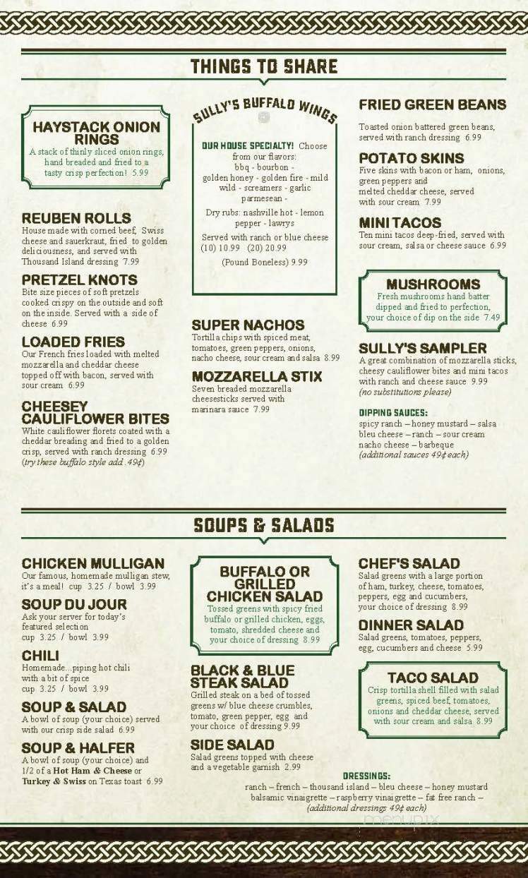 Sully's Pub - Galesburg, IL menu_pic