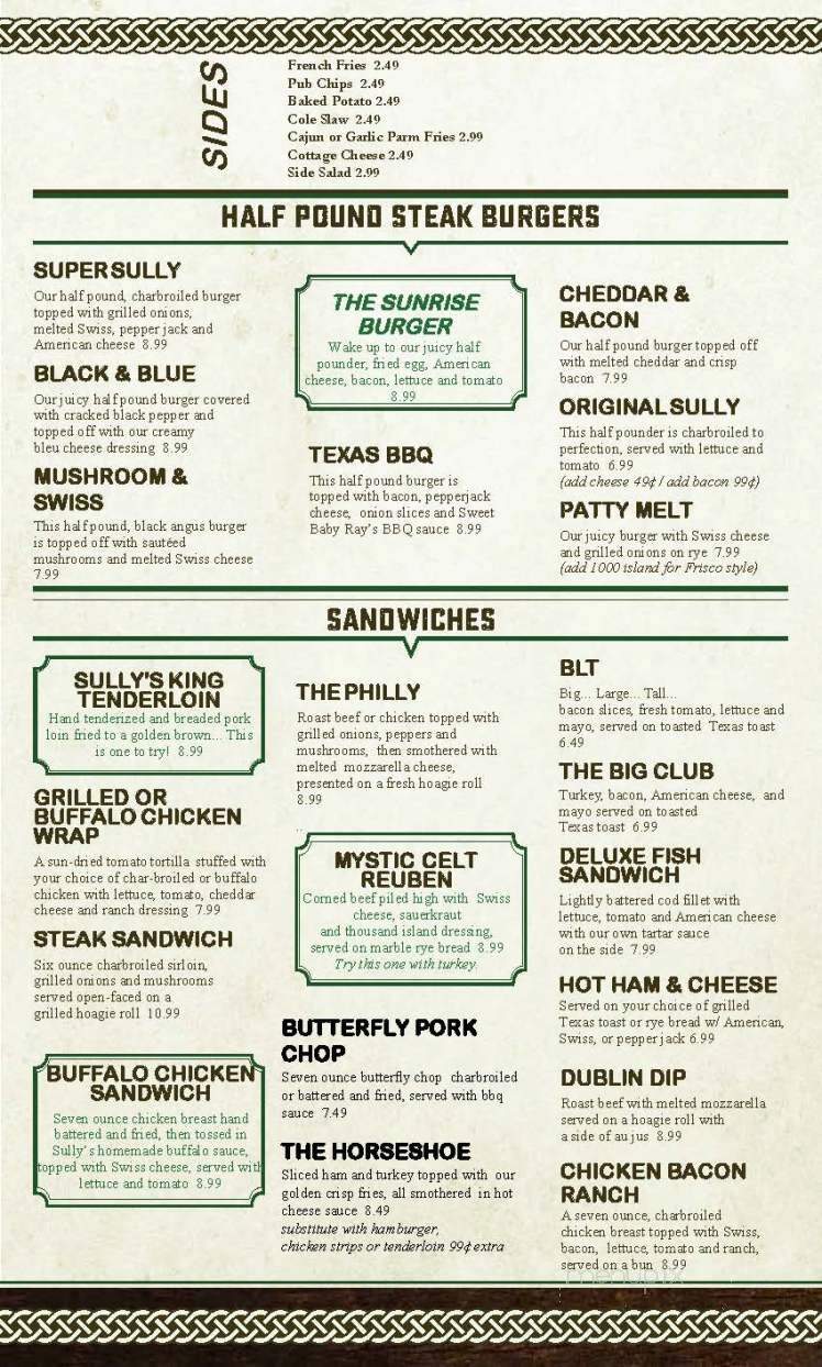 Sully's Pub - Galesburg, IL menu_pic
