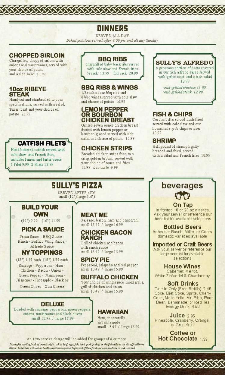 Sully's Pub - Galesburg, IL menu_pic